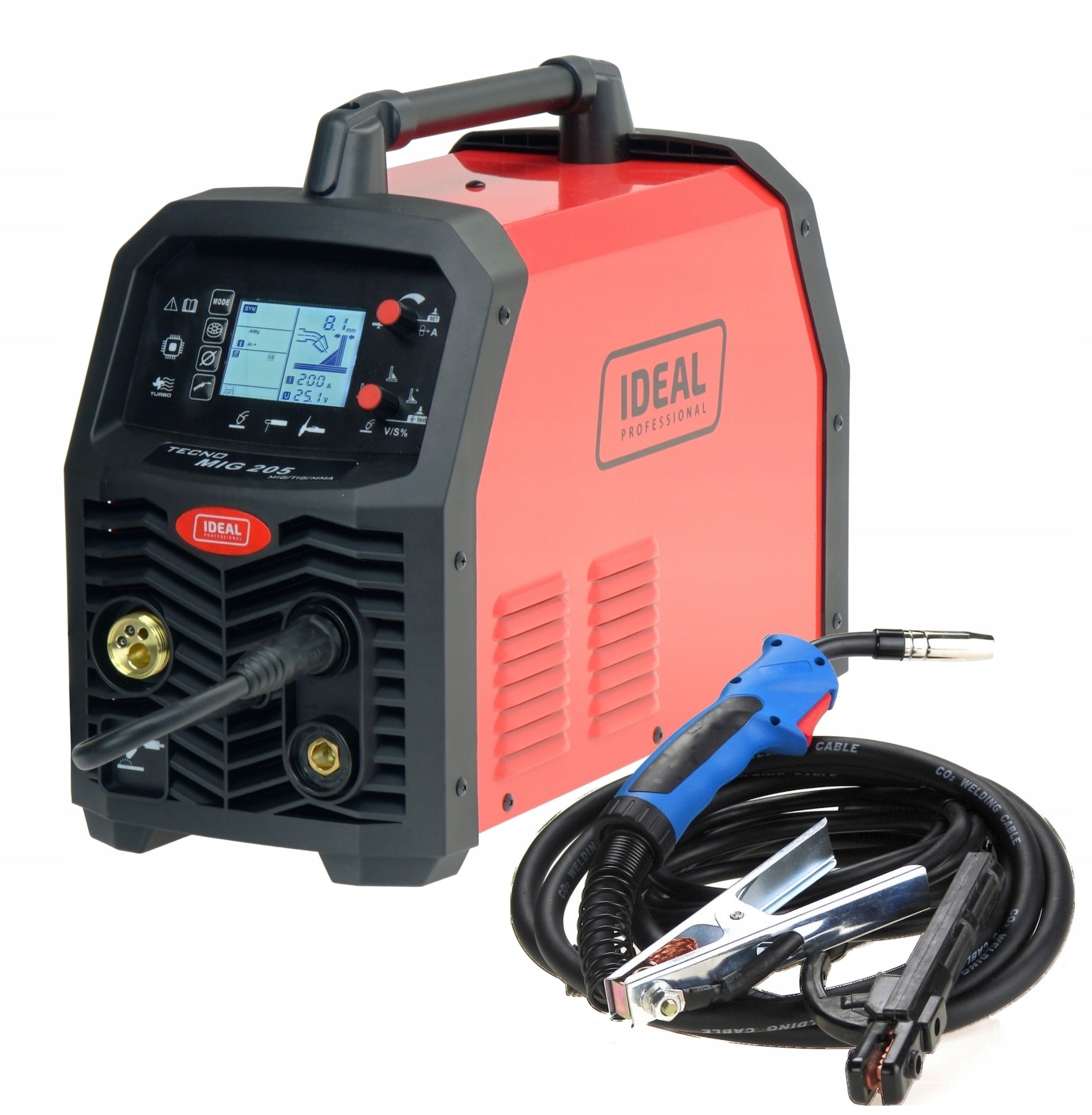 @Welder Migomat Ideal TECNOMIG 205 4x4 LCD MIG/TIG/MMA Alu synergy Packaging status original