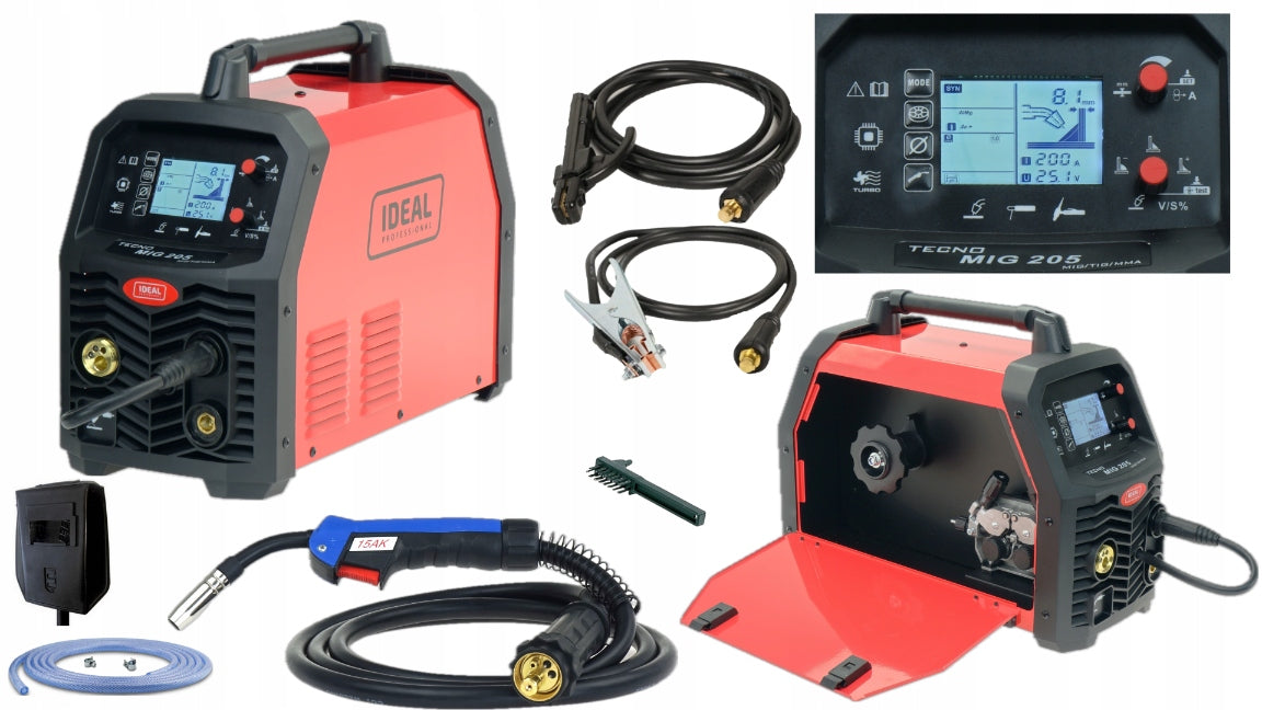 @Welder Migomat Ideal TECNOMIG 205 4x4 LCD MIG/TIG/MMA Alu synergy