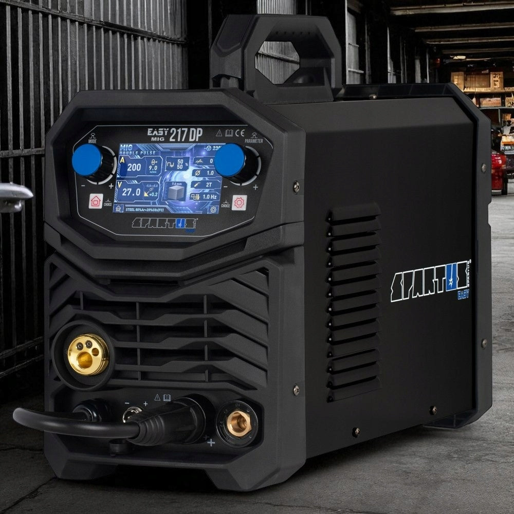Welder Spartus EasyMIG 217 DP larger LCD Dual Pulse MIG MAG TIG MMA 230V Manufacturer code EASYMIG217DP-PAK-15-3 MAPL-15