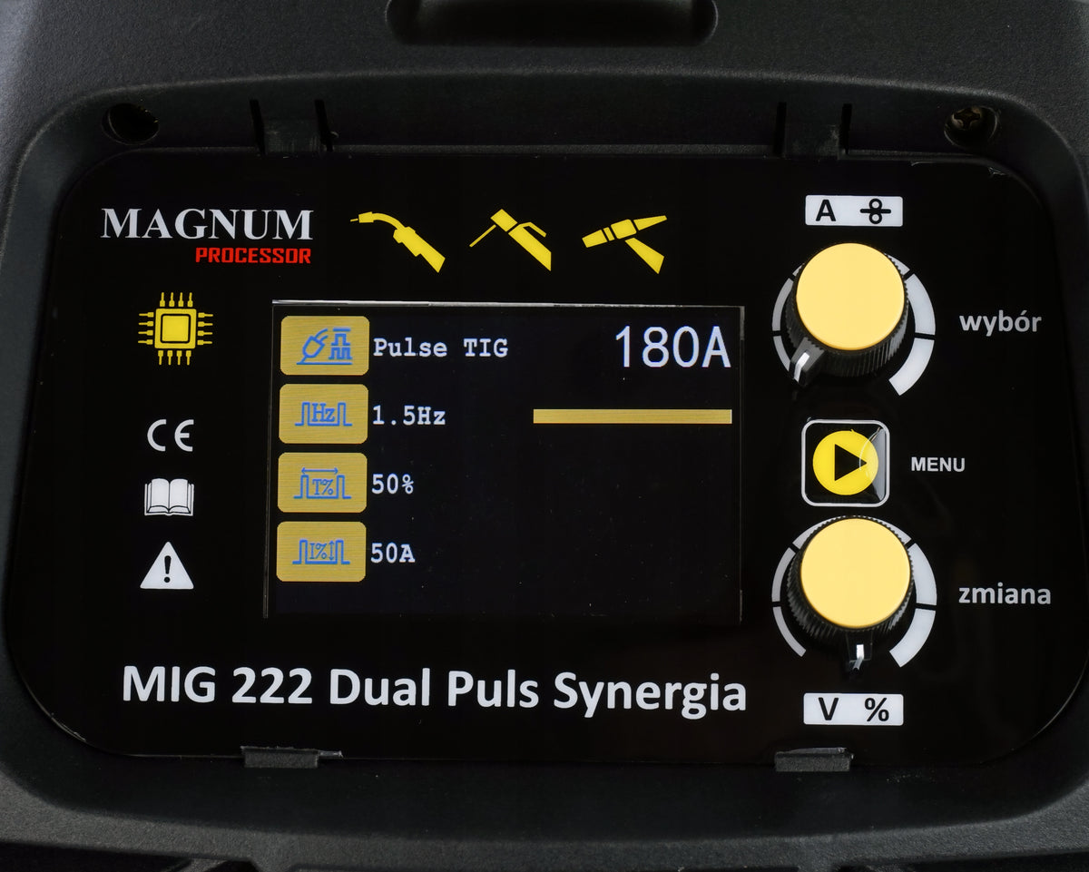 Welding machine 3in1 SEMI-AUTOMATIC migomat DUAL PULS Synergy Manufacturer code U MI 222 DP LCD