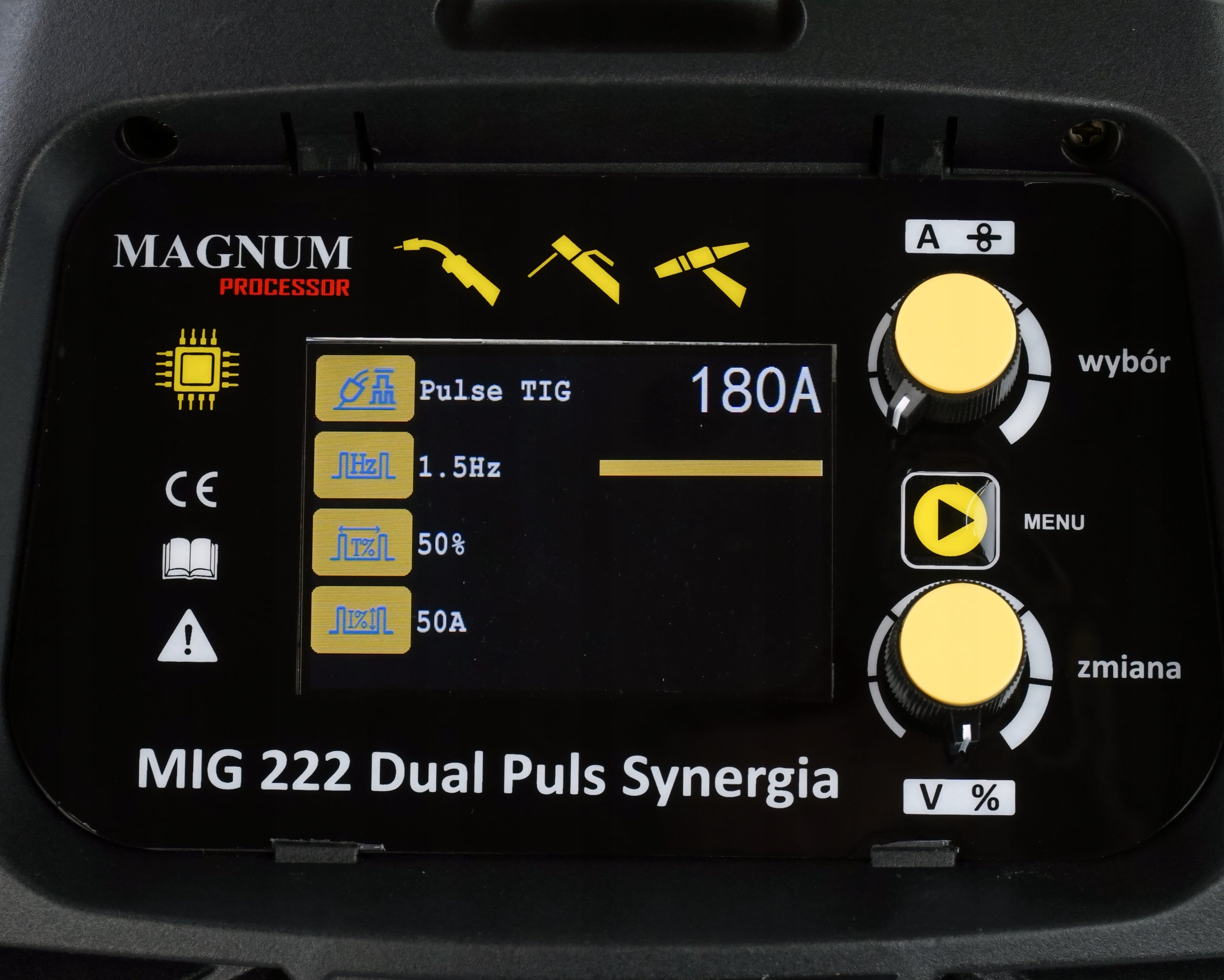 Welding machine 3in1 SEMI-AUTOMATIC migomat DUAL PULS Synergy Manufacturer code U MI 222 DP LCD