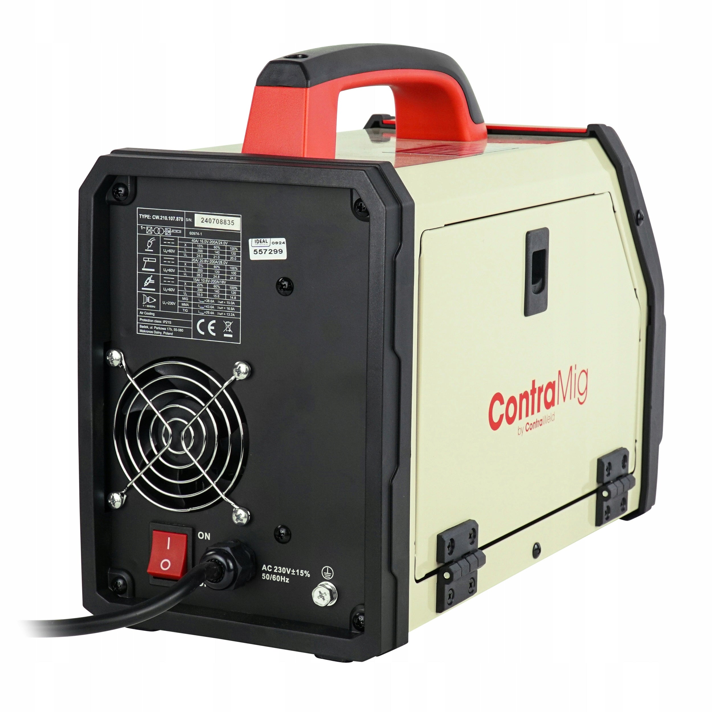 Welding machine MIGOMAT Contraweld WIRE gasless set 230V FLUX MMA Synergy Manufacturer code Spawarka Contraweld Contramig 210 XRS2