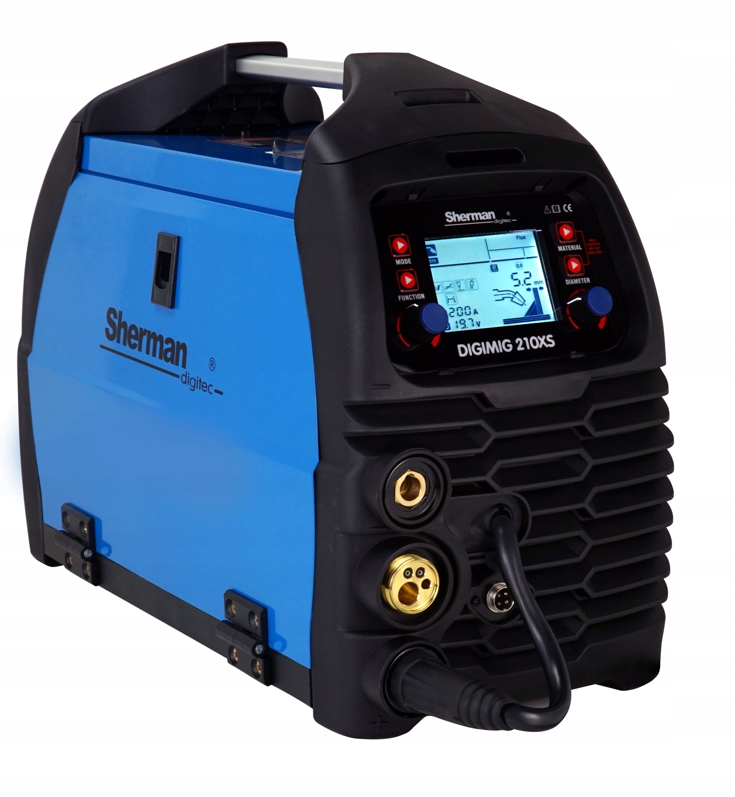 Welding machine MIGOMAT MIG 200A TIG DC ALU Synergy Aluminium SHERMAN 210 XS 230V Manufacturer code PÓŁAUTOMAT INWERTOROWA 200A IGBT FLUX