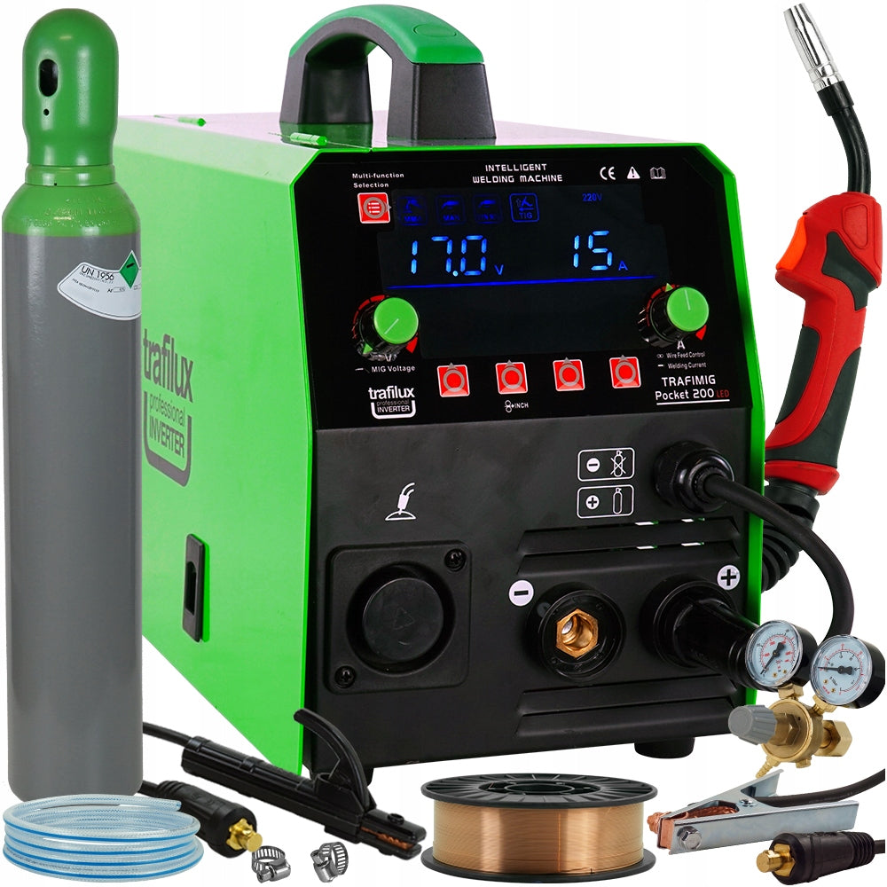 Welding machine MIGOMAT TRAFILUX POCKET 200 LED Synergy 2T 4T Spot inductance