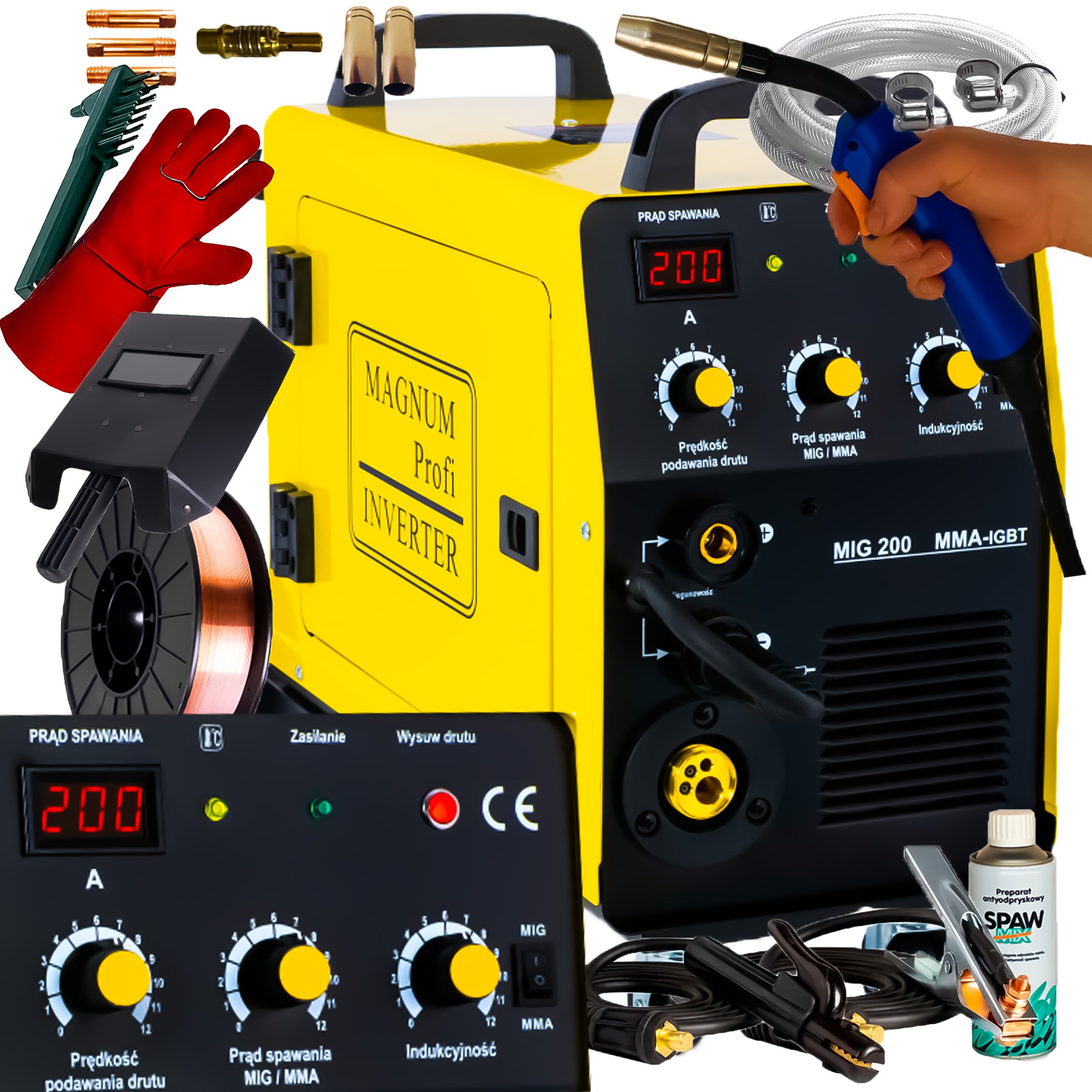 Welding machine Magnum MIG 200 KN MMA migomat 2in1 200A MIG TIG MMA 3IN1