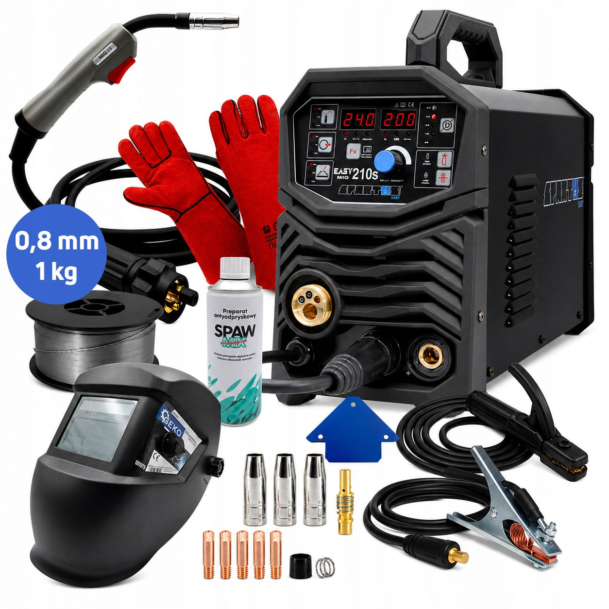 Welding machine SPARTUS EasyMIG 210S MIG MMA TIG + FLUX wire / Gas-free welding