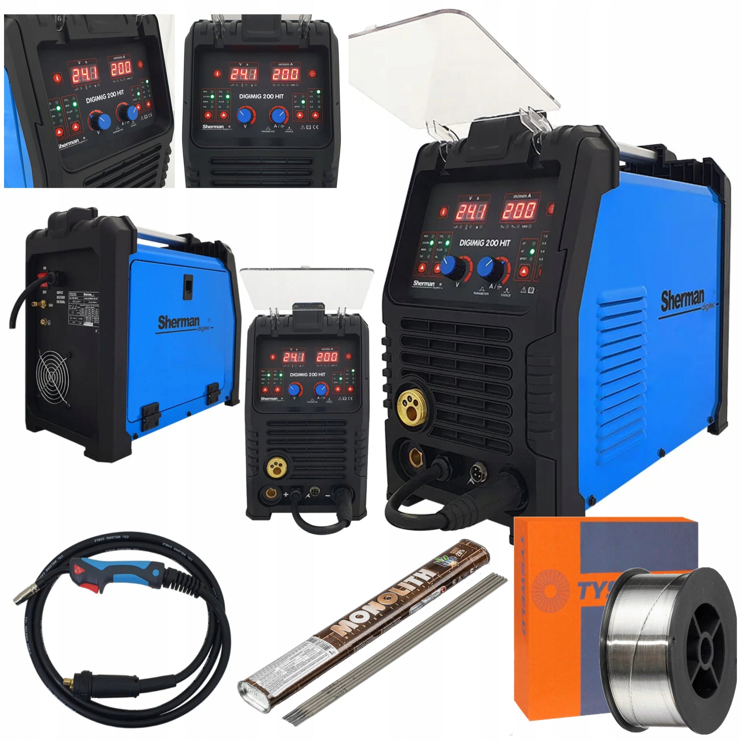 Welding machine Sherman DIGIMIG 200 HIT wire self-shielding electrodes
