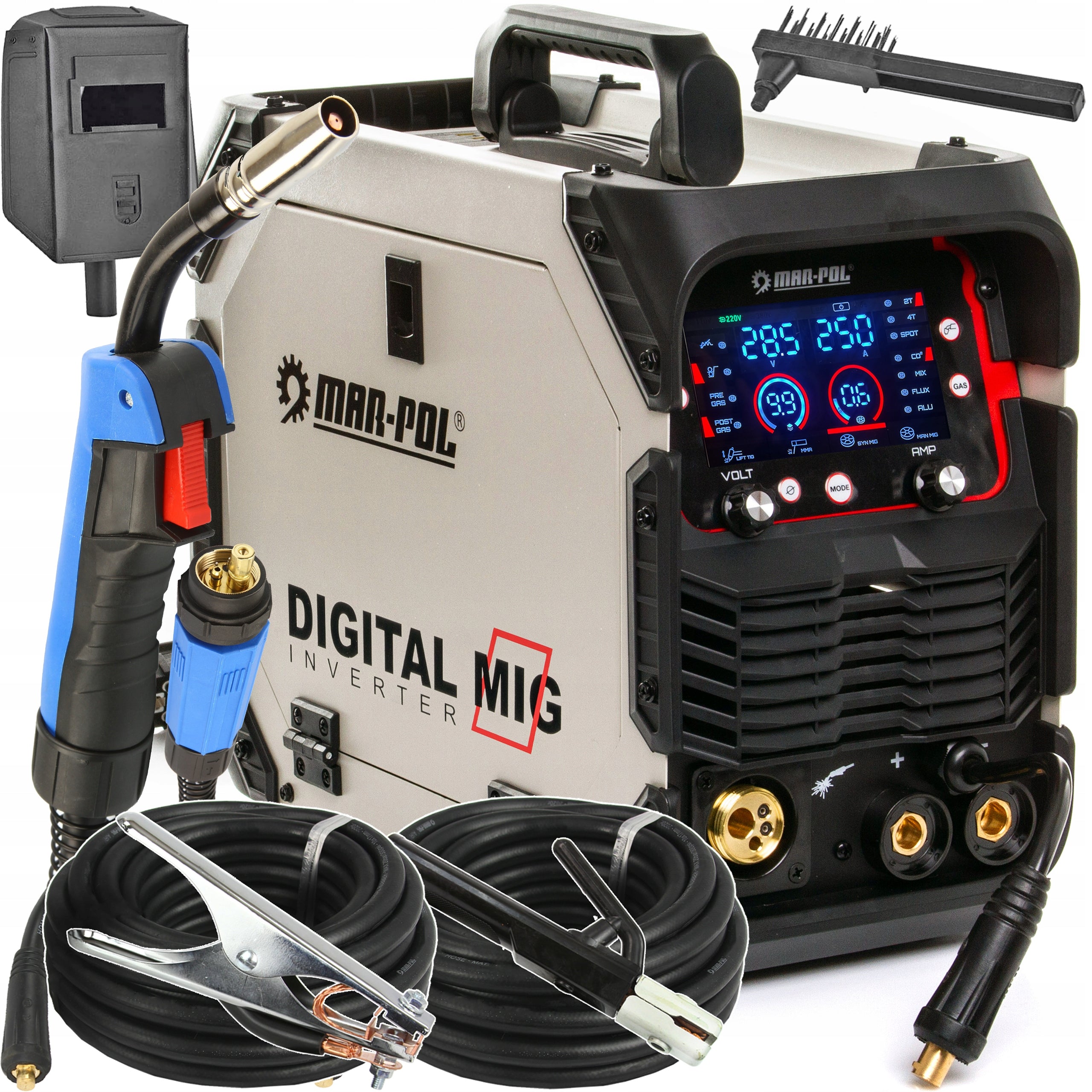 Welding machine for ALUMINUM / STEEL Synergy 250A inverter MIG MMA TIG migomat Brand Mar-Pol