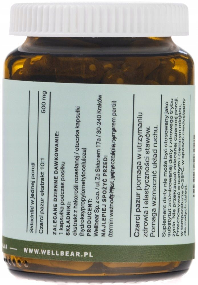 Wellbear Devil's Claw 500 mg Devil's Claw Extract 10:1 Joints 60 capsules Brand Wellbear