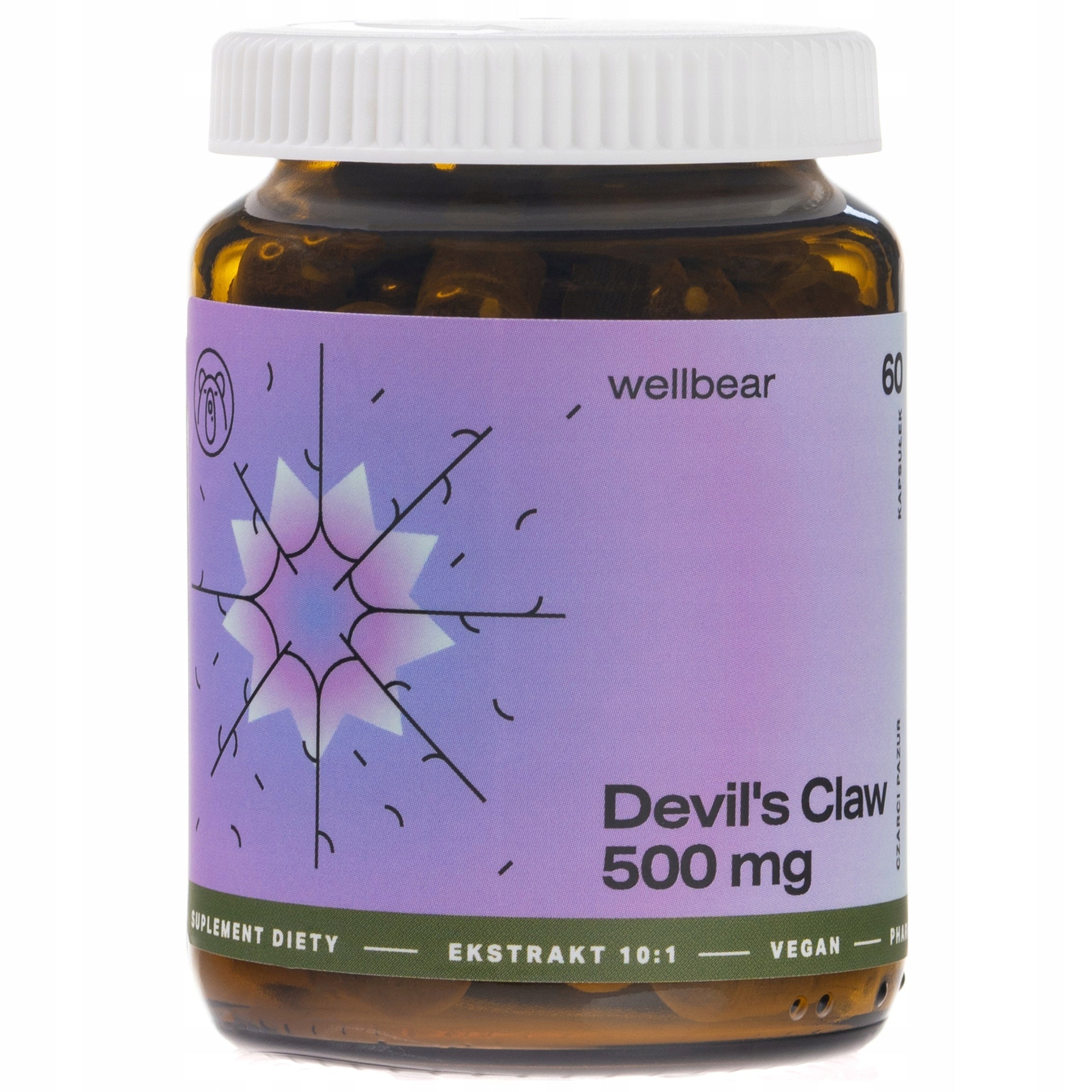 Wellbear Devil's Claw 500 mg Devil's Claw Extract 10:1 Joints 60 capsules