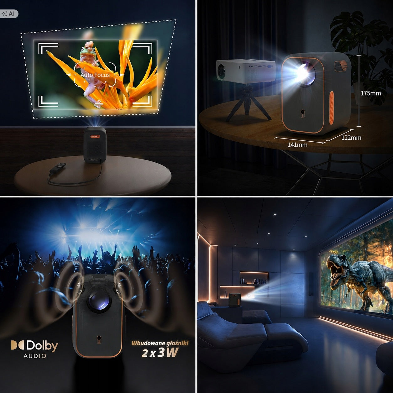 Wemax 1080p LCD 320 lm Bluetooth Projector with Built-in Speakers Manufacturer code VP01