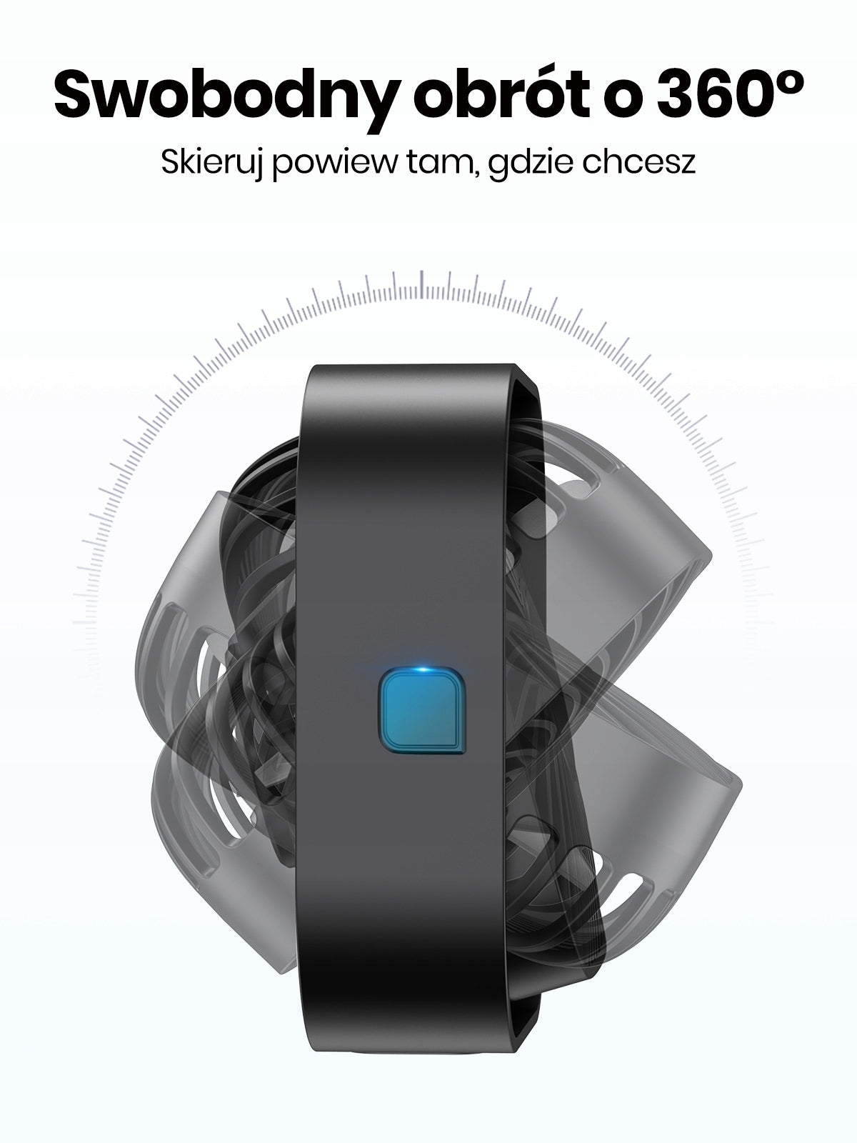 Wentylator Biurkowy USB TOPK Cichy Przenośny 3 Prędkości do Biura Podróży Fan type table