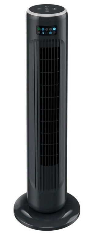 Wentylator kolumnowy STVD 45 A1 z wyświetlaczem pilotem obrót o 90° czarny Stan opakowania oryginalne