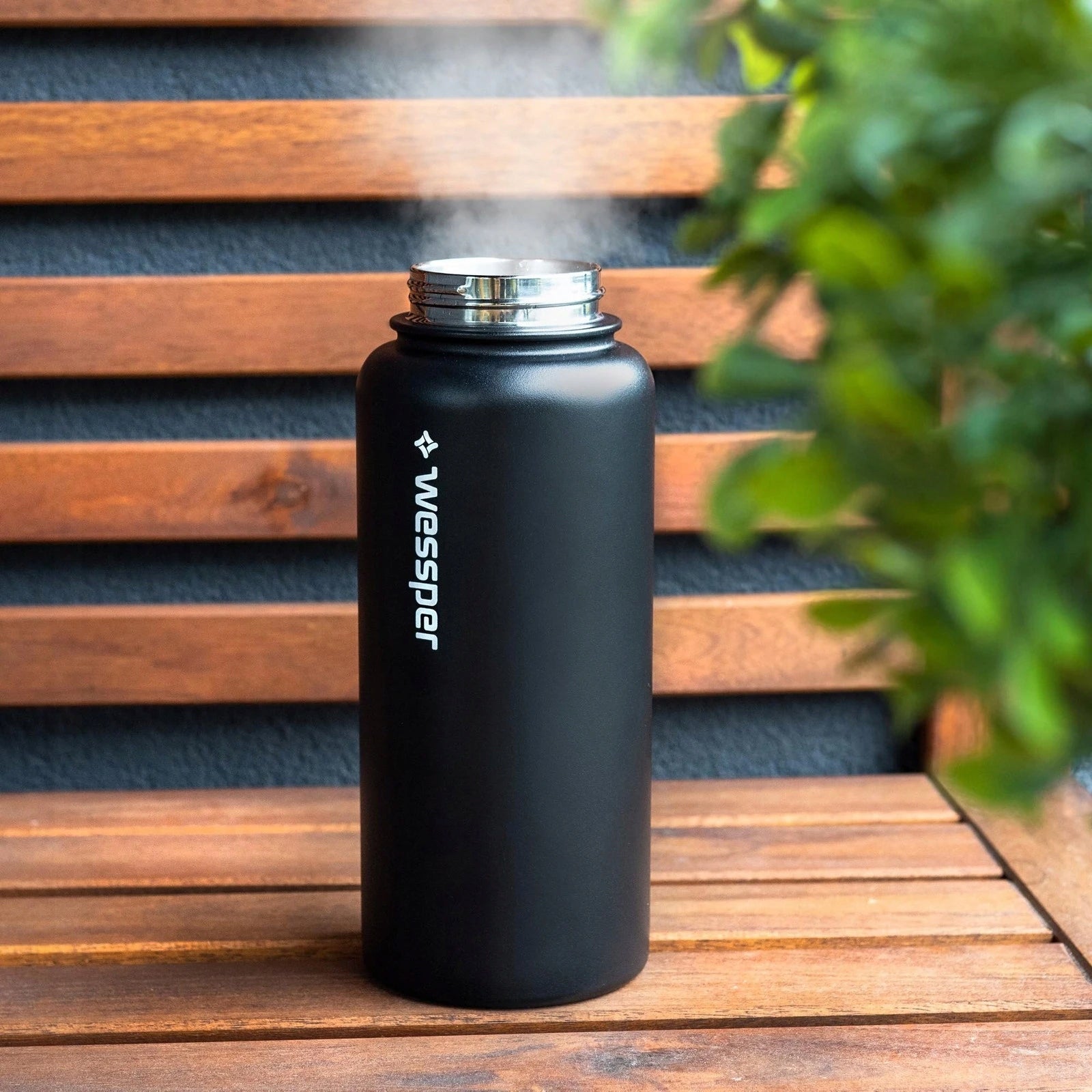 Wessper Thermal bottle THERMOSTEEL steel thermos black 1000ml Brand Wessper