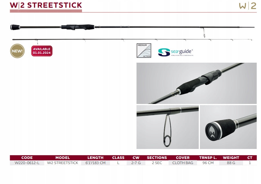 Westin Fishing Rod W2 Streetstick 1,83m 2-7g 2skł.