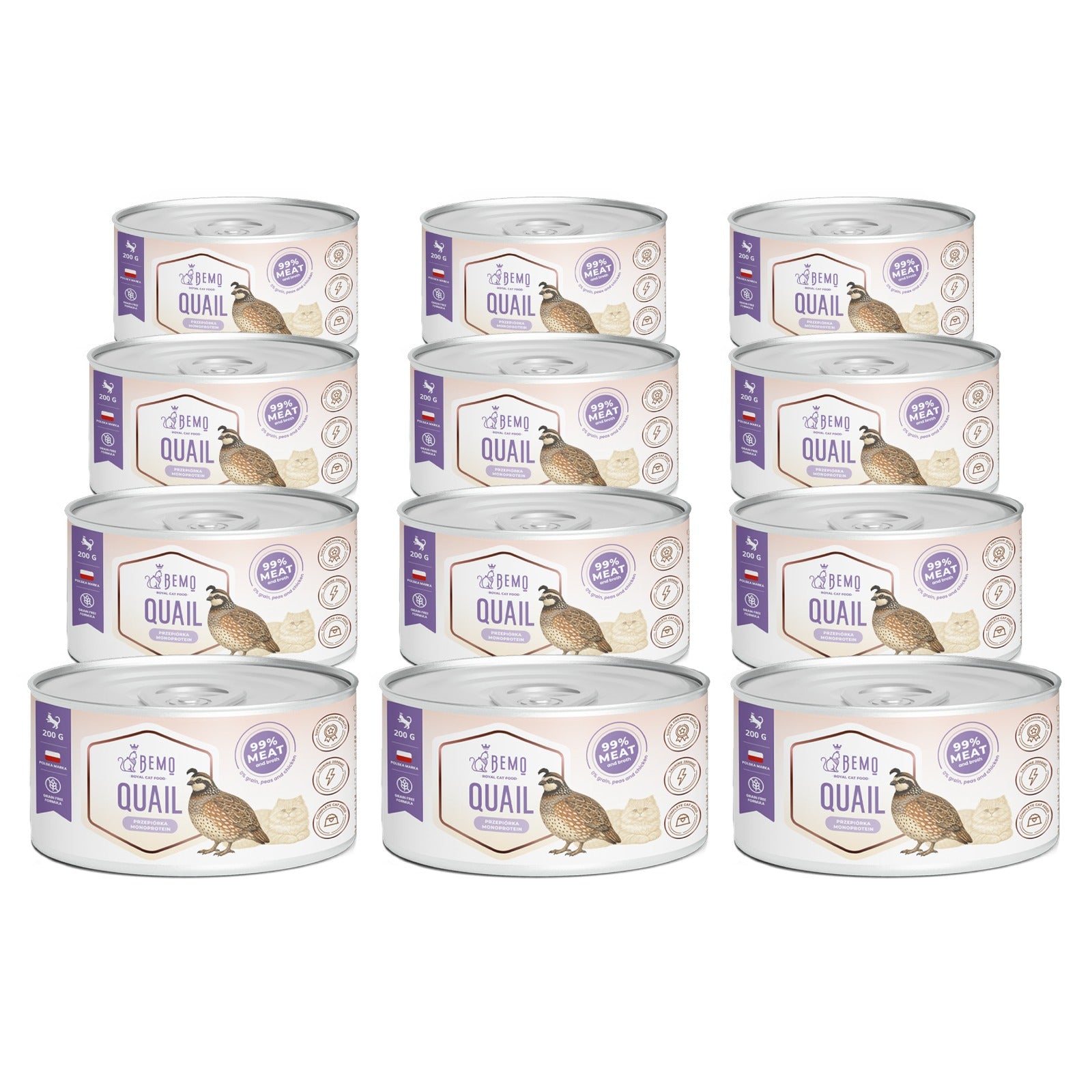 Wet Cat Food Bemo Cat Quail 12x200 Monoprotein Can