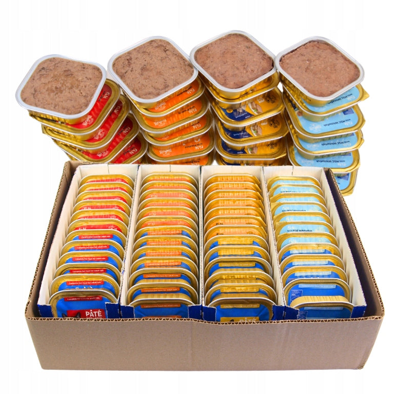 Wet Cat Food Cat Pastries Mix Flavours Pack of 48 x 100g