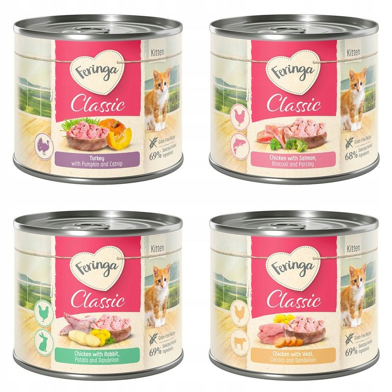 Wet Cat Food Feringa Classic Kitten Meat Menü Mix of Flavors 6 x 200 g Manufacturer code 4260358517872