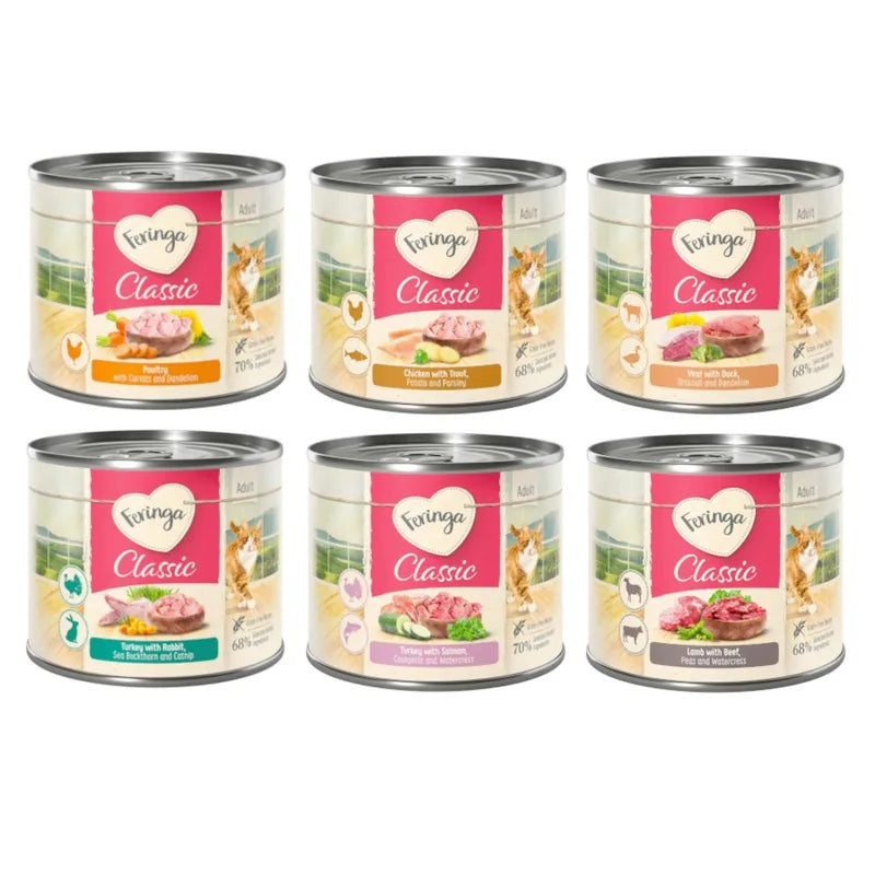 Wet Cat Food Feringa Classic Meat Menü mix of flavours 12 x 200 g Brand Feringa
