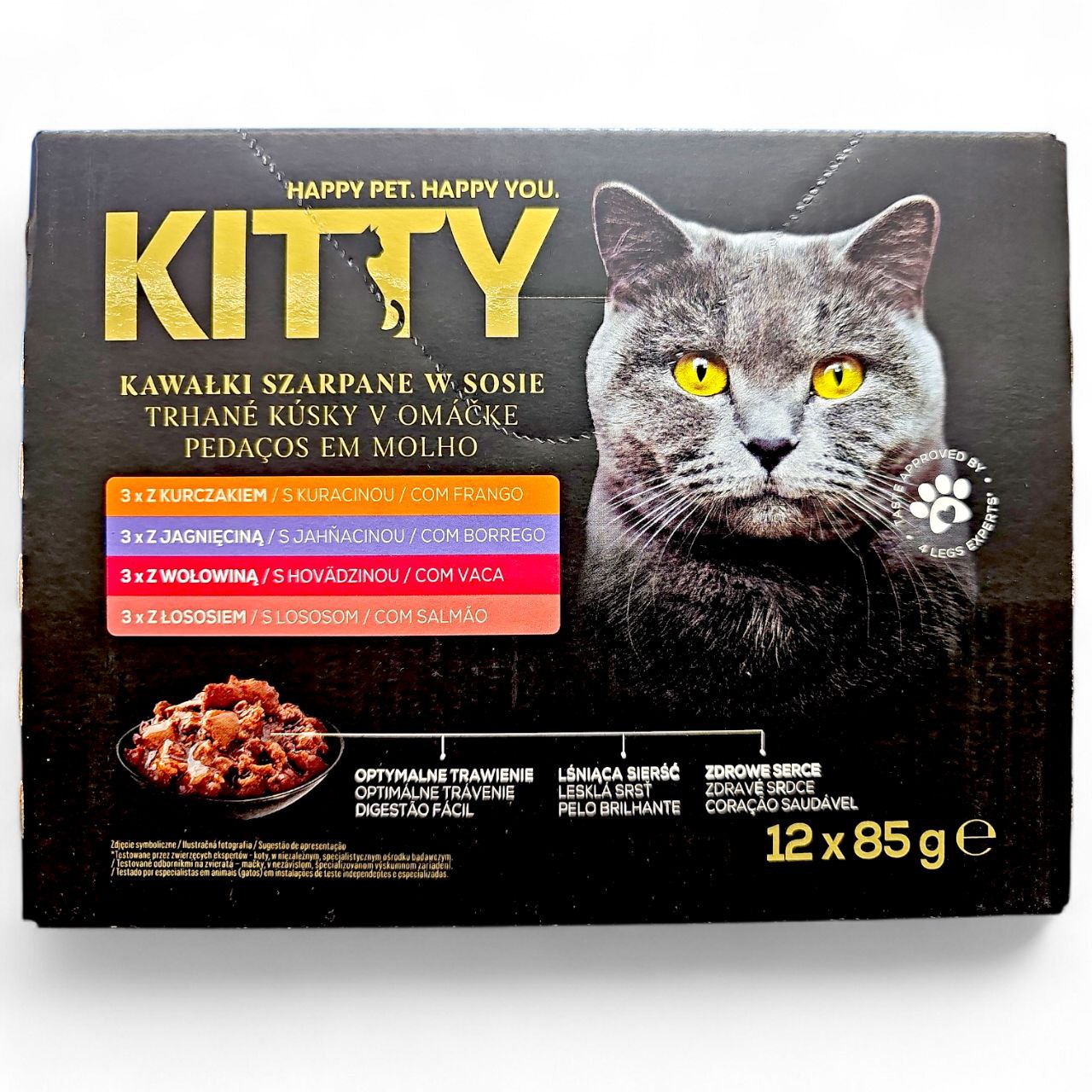 Wet Cat Food Kitty pieces tugged in SAUCE mix FLAVORS 12*85g