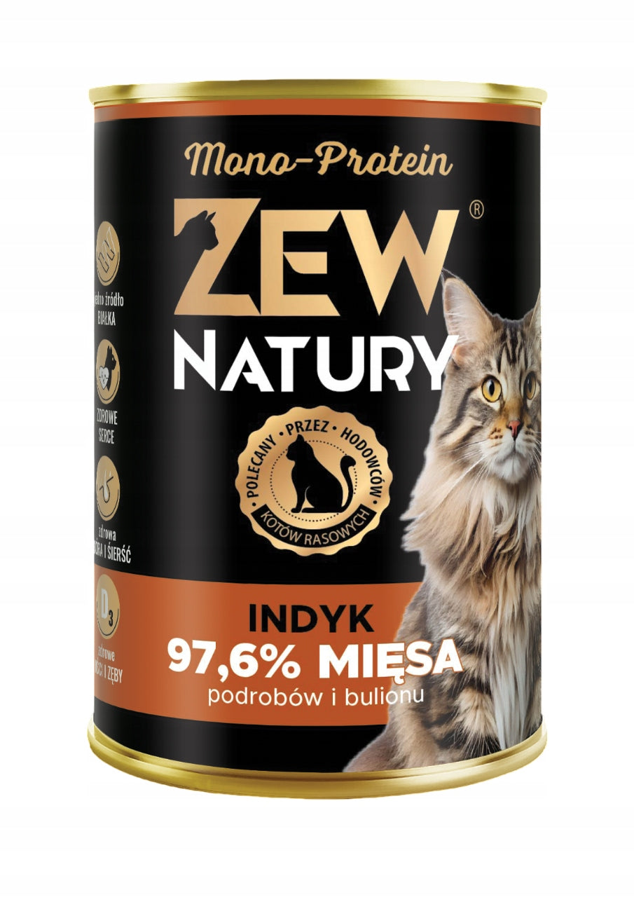 Wet Cat Food Mono-Protein Turkey Can 400g Zew Natury EAN (GTIN) 5903900327541