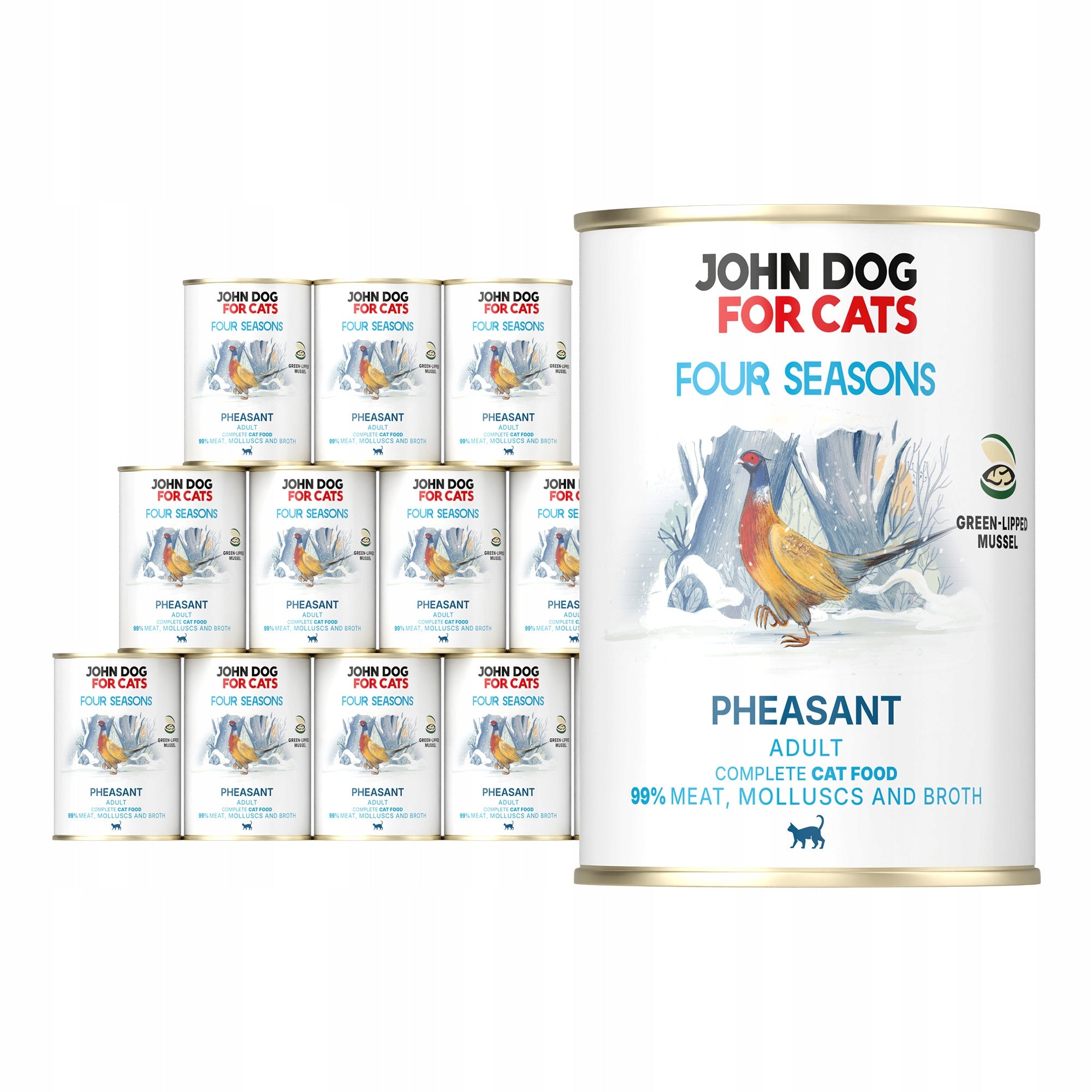 Wet Cat Food Pheasant Four Seasons John Dog for Cats 12x400 g