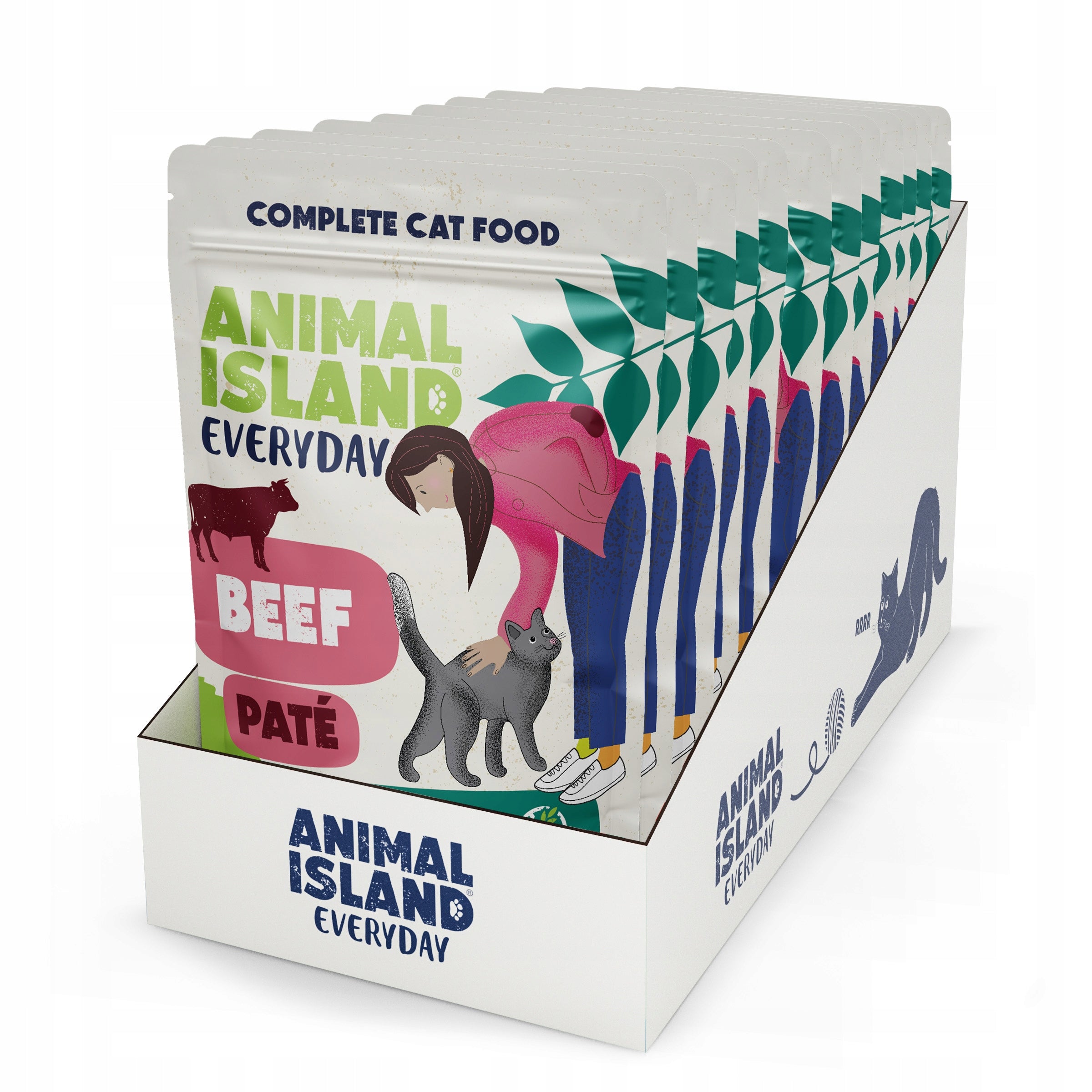 Wet Cat Food Sachets Beef-Turkey Pate 2x12Pack -Mix Grain Free Packaging status original