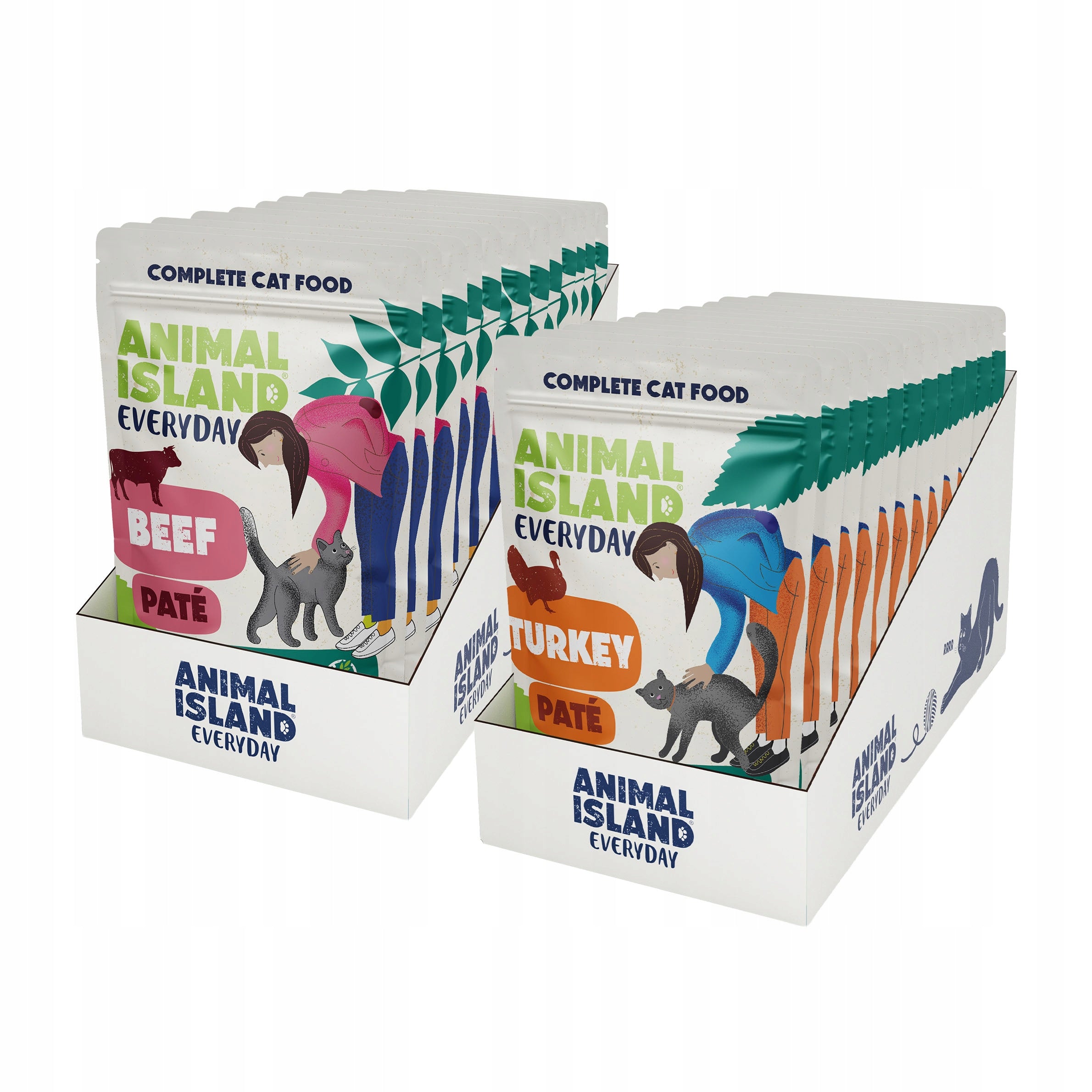 Wet Cat Food Sachets Beef-Turkey Pate 2x12Pack -Mix Grain Free