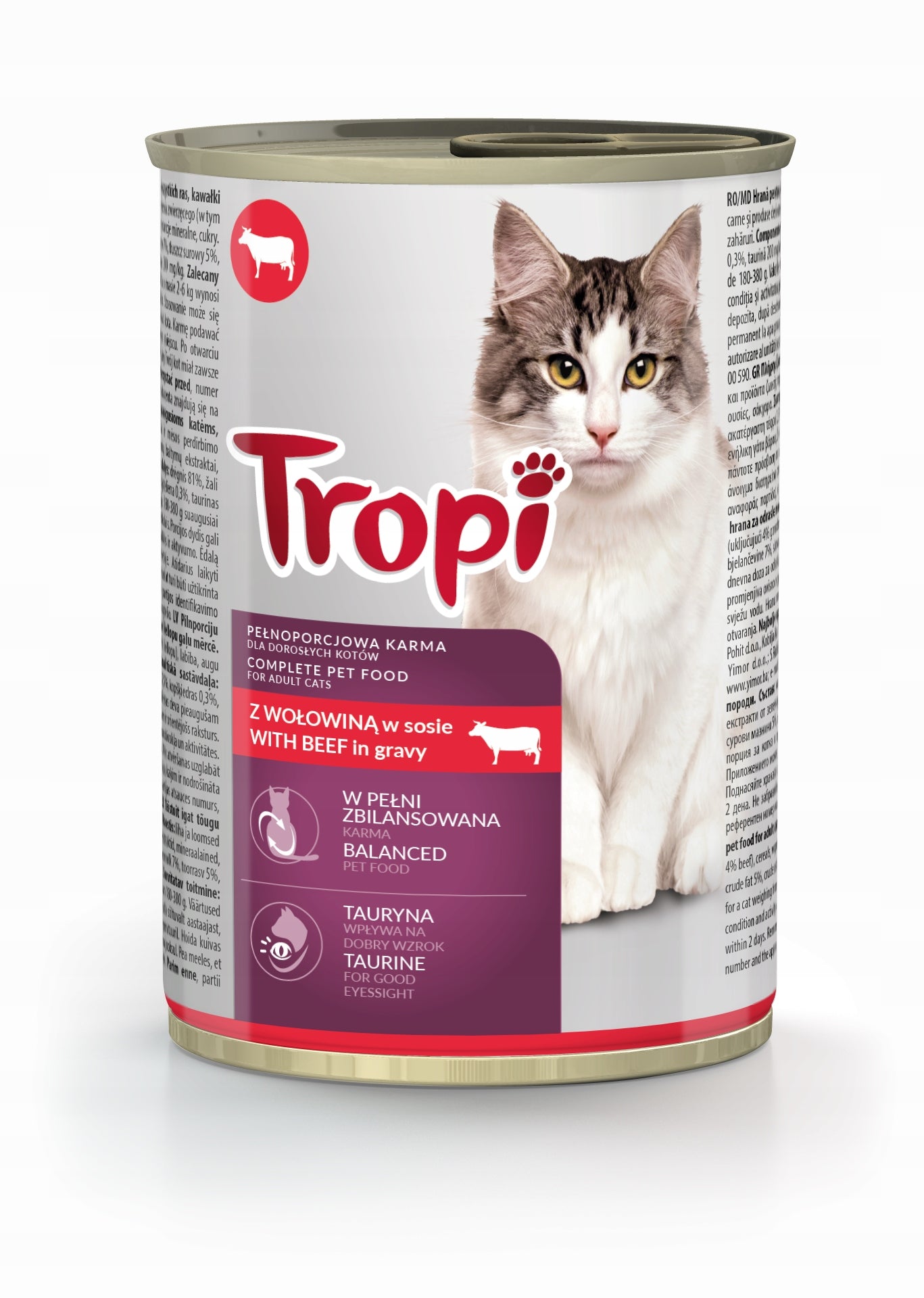 Wet Cat Food TROPI In Sauce 20x 415g Mix of Flavours Can Set 8,3kg Manufacturer code 5902944910887