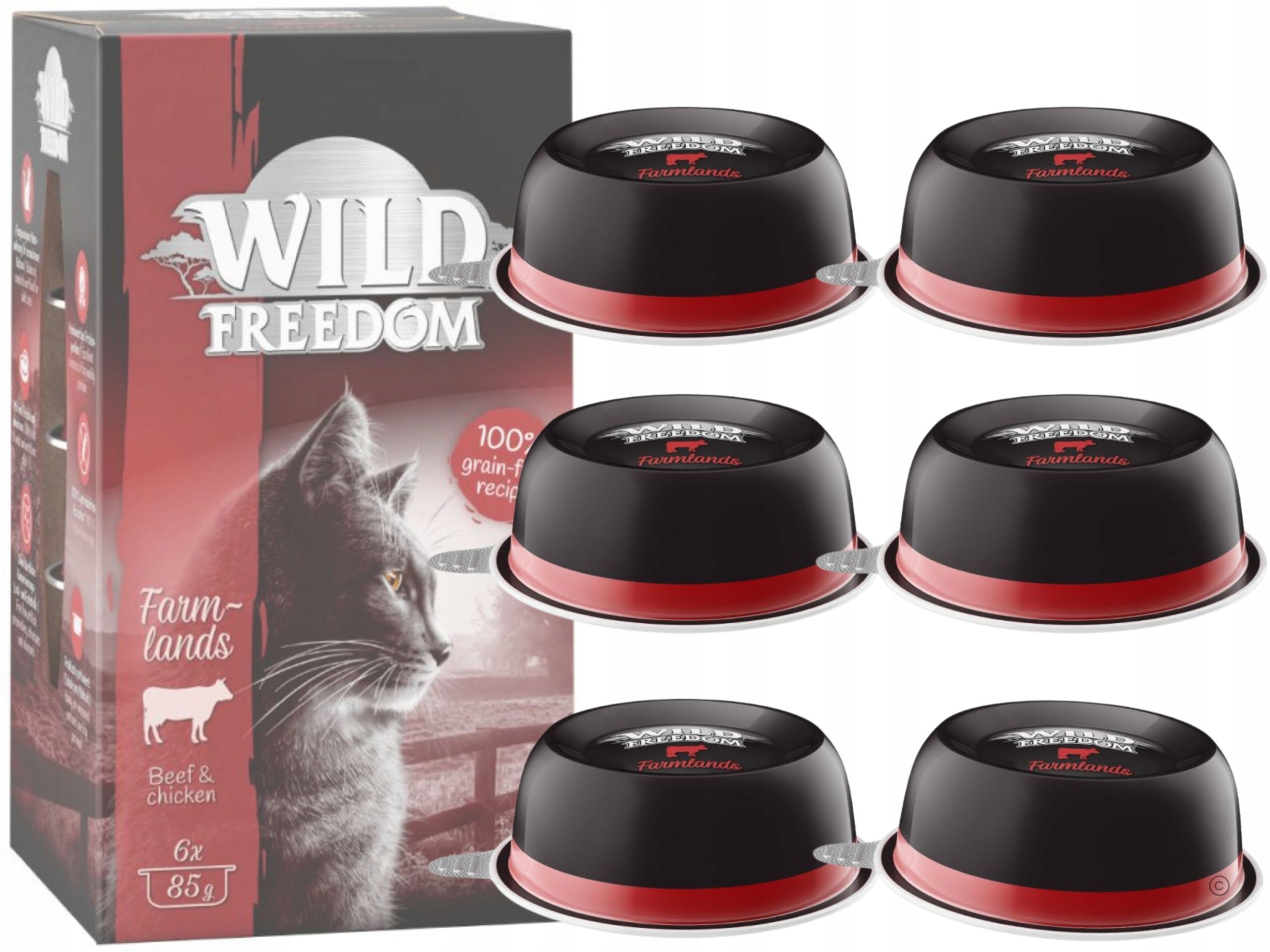 Wet Cat Food Wild Freedom Adult Beef and Chicken Tray 6 x 85 g