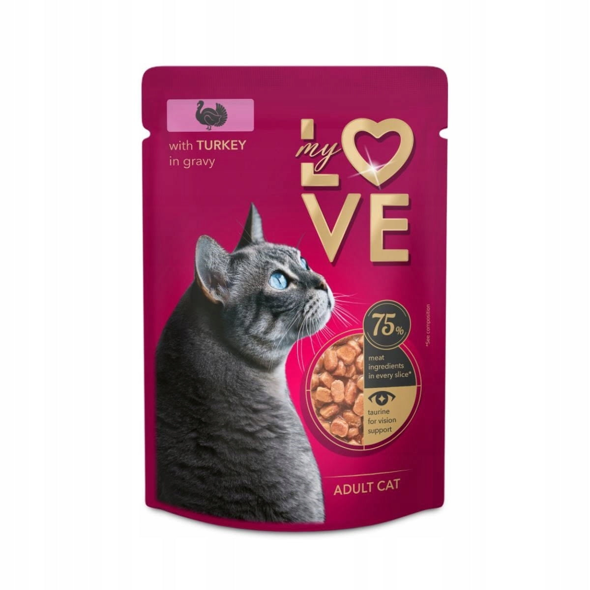 Wet Cat Food with Turkey in Sauce 85g My Love Wet Food Sachet