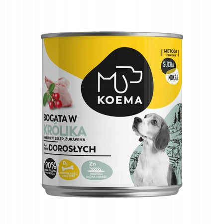 Wet Dog Food KOEMA Rich in Rabbit 800 g