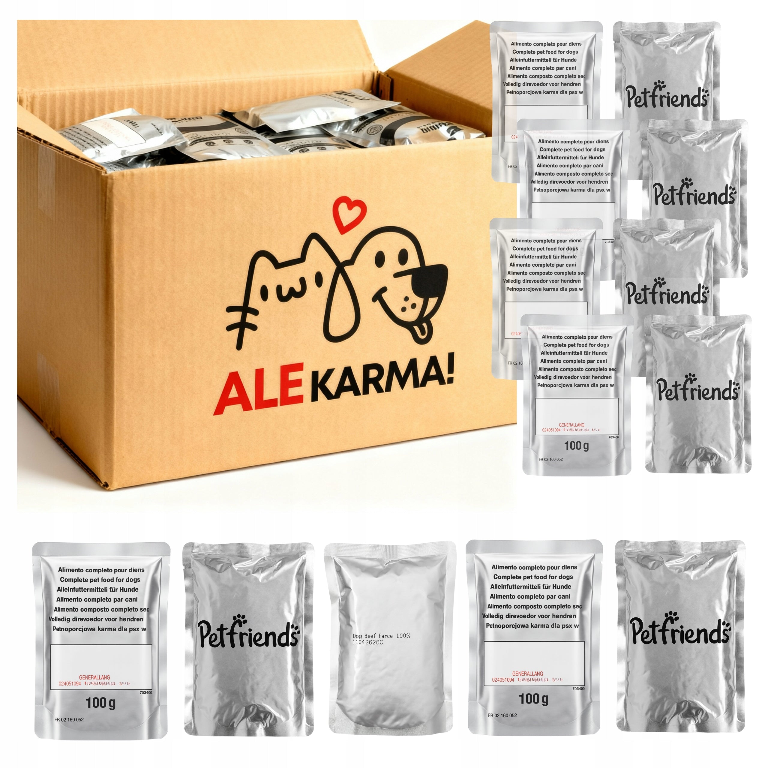 Wet Dog Food Pack of 40 Sachets Mix Flavours Sauce Jelly Pieces