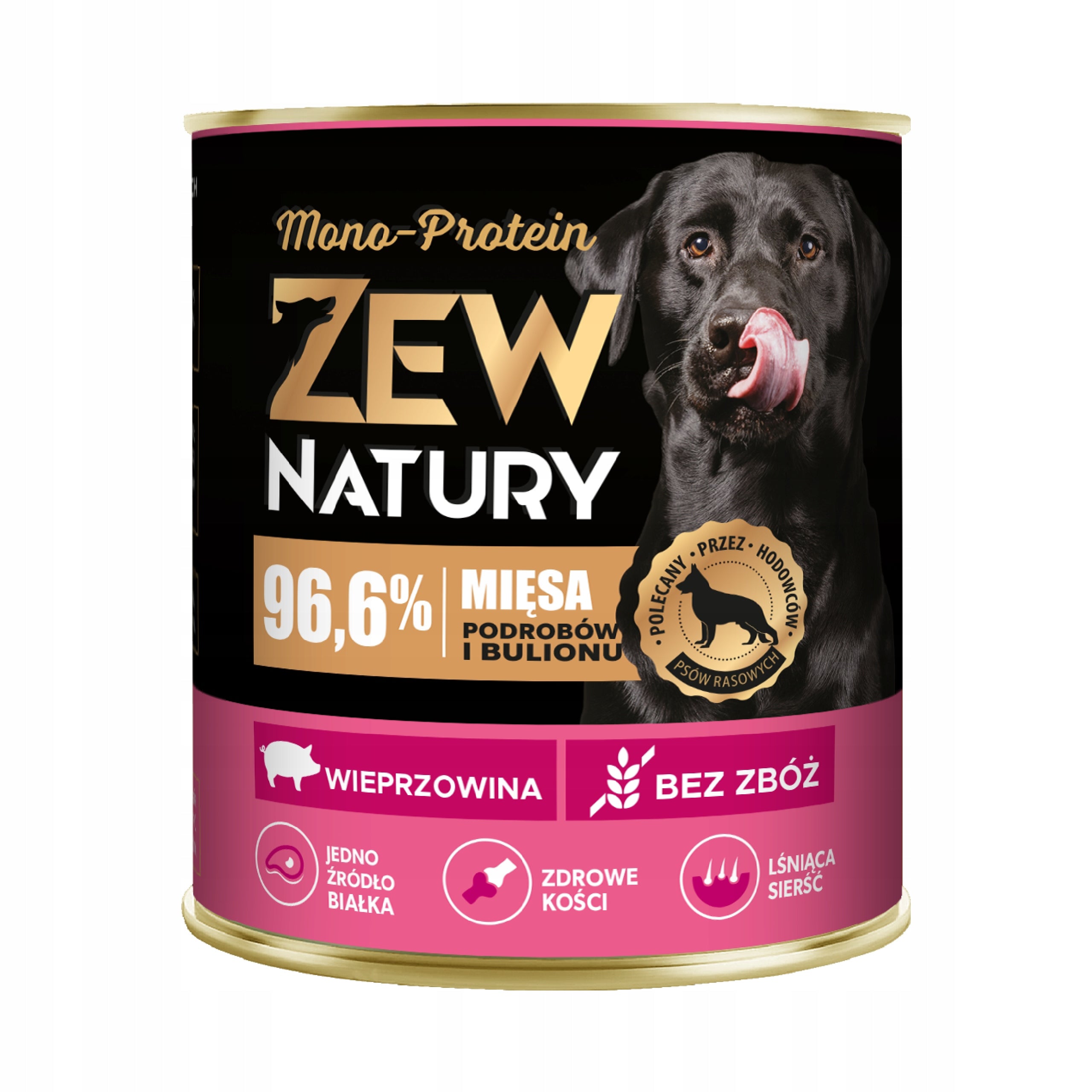 Wet Dog Food Pork Can 800g Zew Natury MONO-PROTEIN Brand Zew Natury