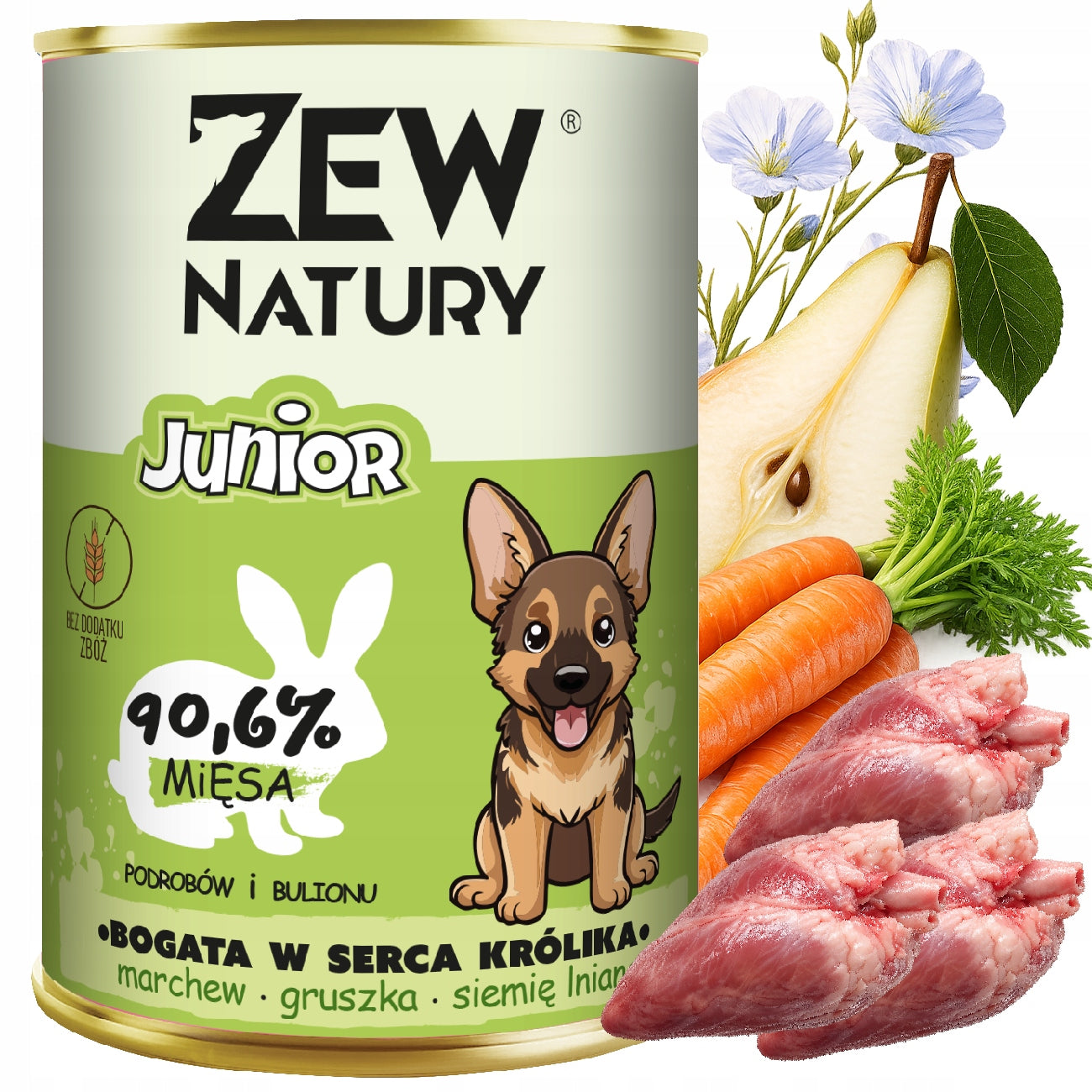 Wet Dog Food Rich in Rabbit 400g Zew Natury JUNIOR For Puppies