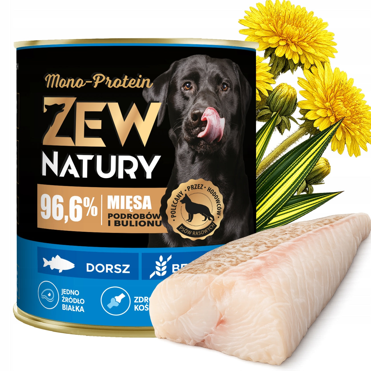 Wet Dog Food ZEW NATURY 800g Cod Whole Fish for Adult Dogs