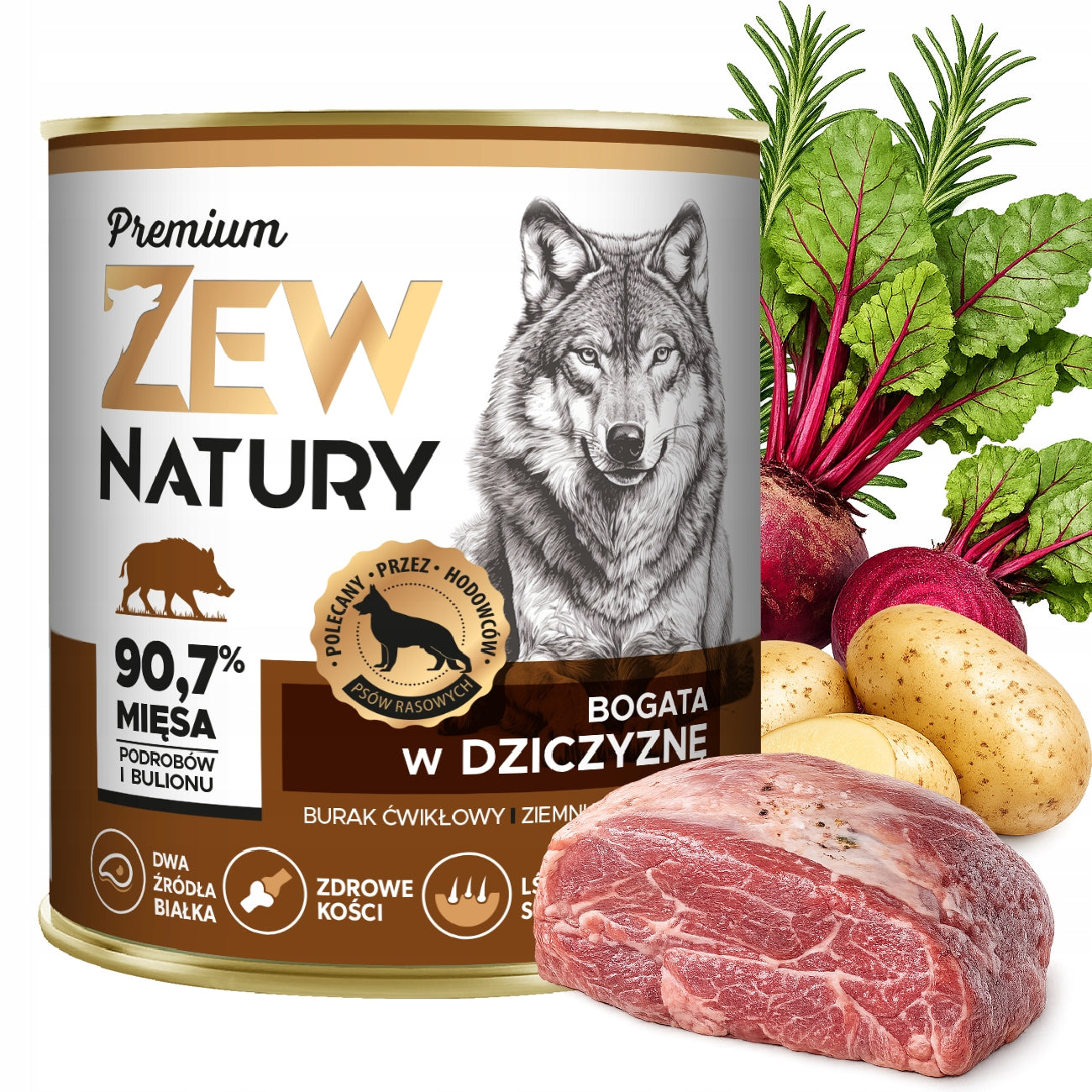 Wet Dog Food Zew Natury PREMIUM MONO-PROTEIN Mix of flavors 12x800g Manufacturer code Zew Natury - Mix Mono-Protein Bogata W 800g