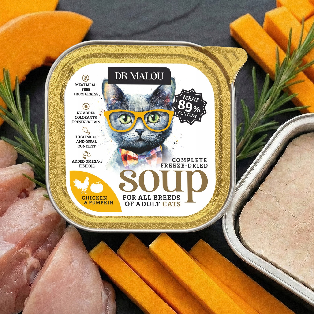 Wet Food - Freeze-Dried Cat Soup Chicken with Pumpkin Brand DrMalou