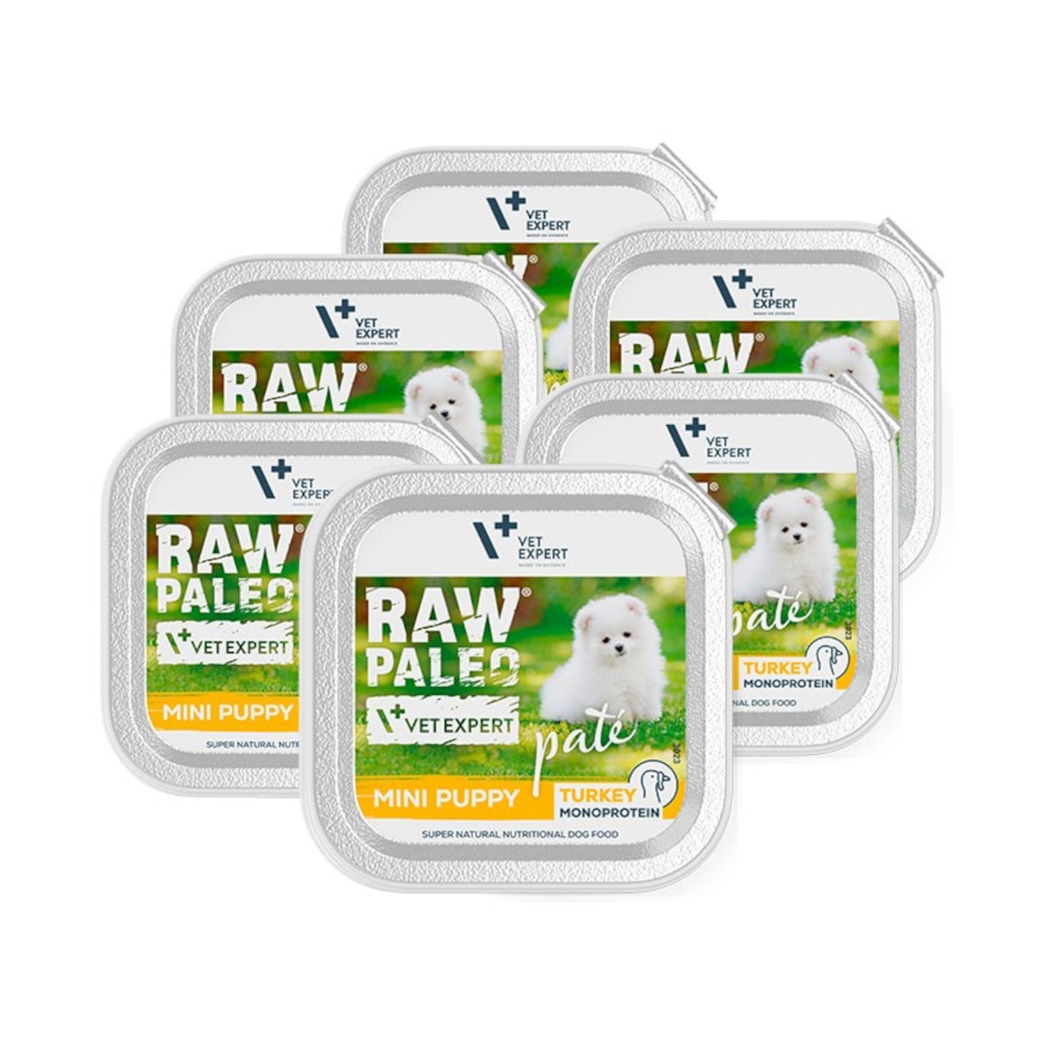 Wet Food for Grain Free Puppy RAW PALEO PATE MINI PUPPY TURKEY 6x150g Brand Raw Paleo