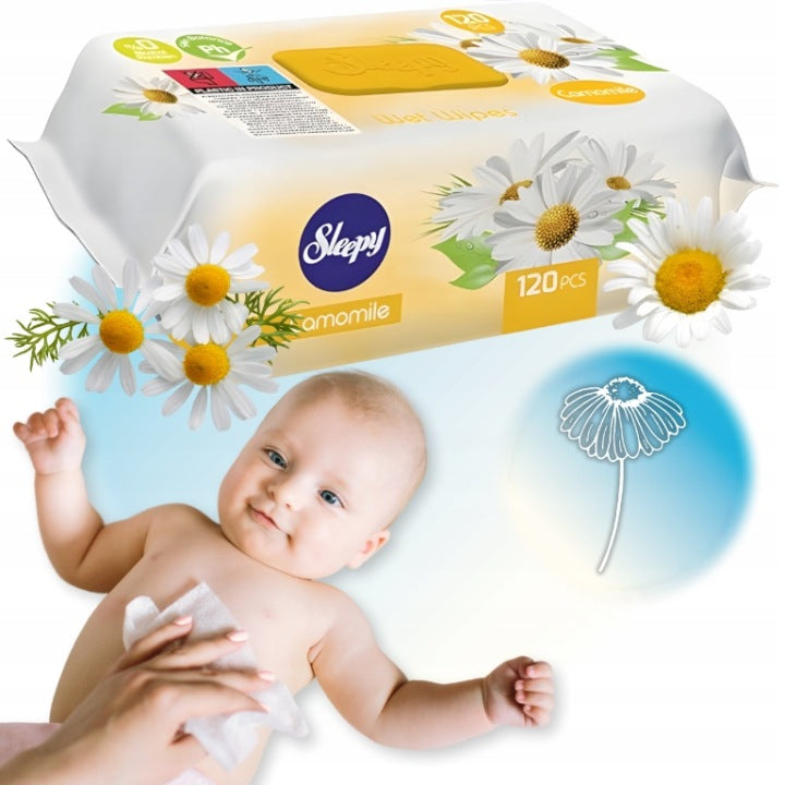 Wet Wipes for Children Sleepy Chamomile with Slaps 120pcs Manufacturer code SLEEPY-017-120-PK1