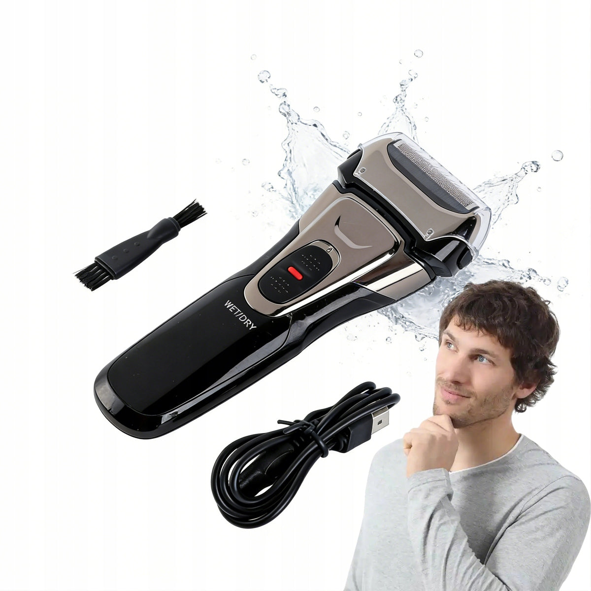 Wet and dry shaver, cordless, with LCD display