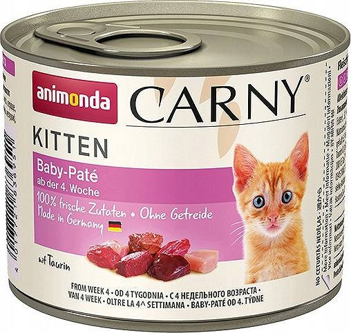 Wet cat food ANIMONDA Carny Kitten Baby Pate 6x200g Manufacturer code 04017721836951