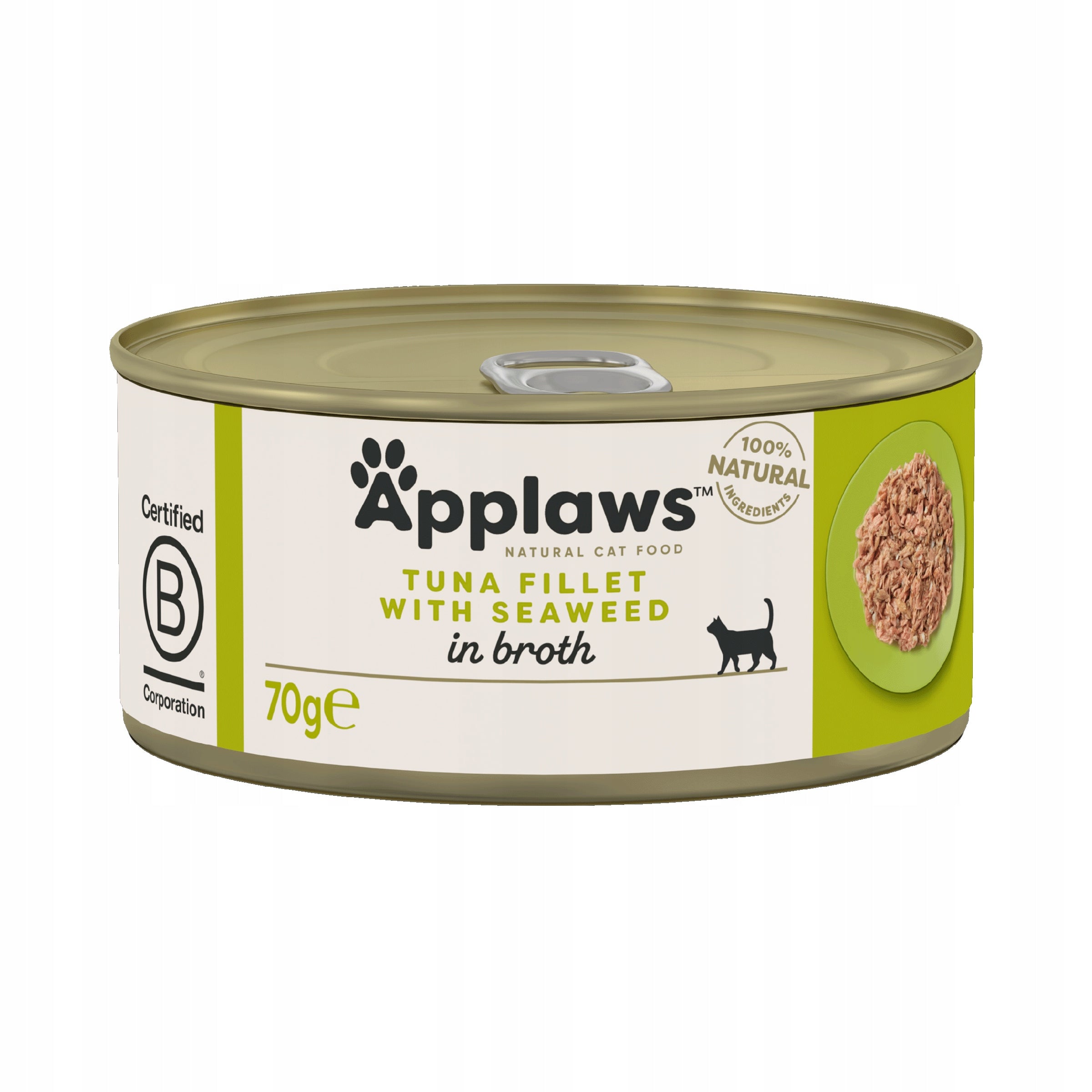 Wet cat food APPLAWS Cat Tuna and seaweed in broth can 70g Brand Applaws