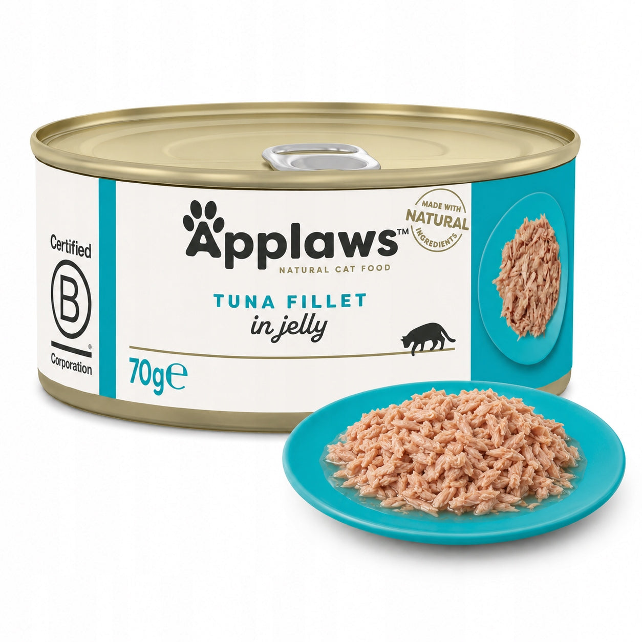 Wet cat food APPLAWS Cat Tuna in jelly can 70g