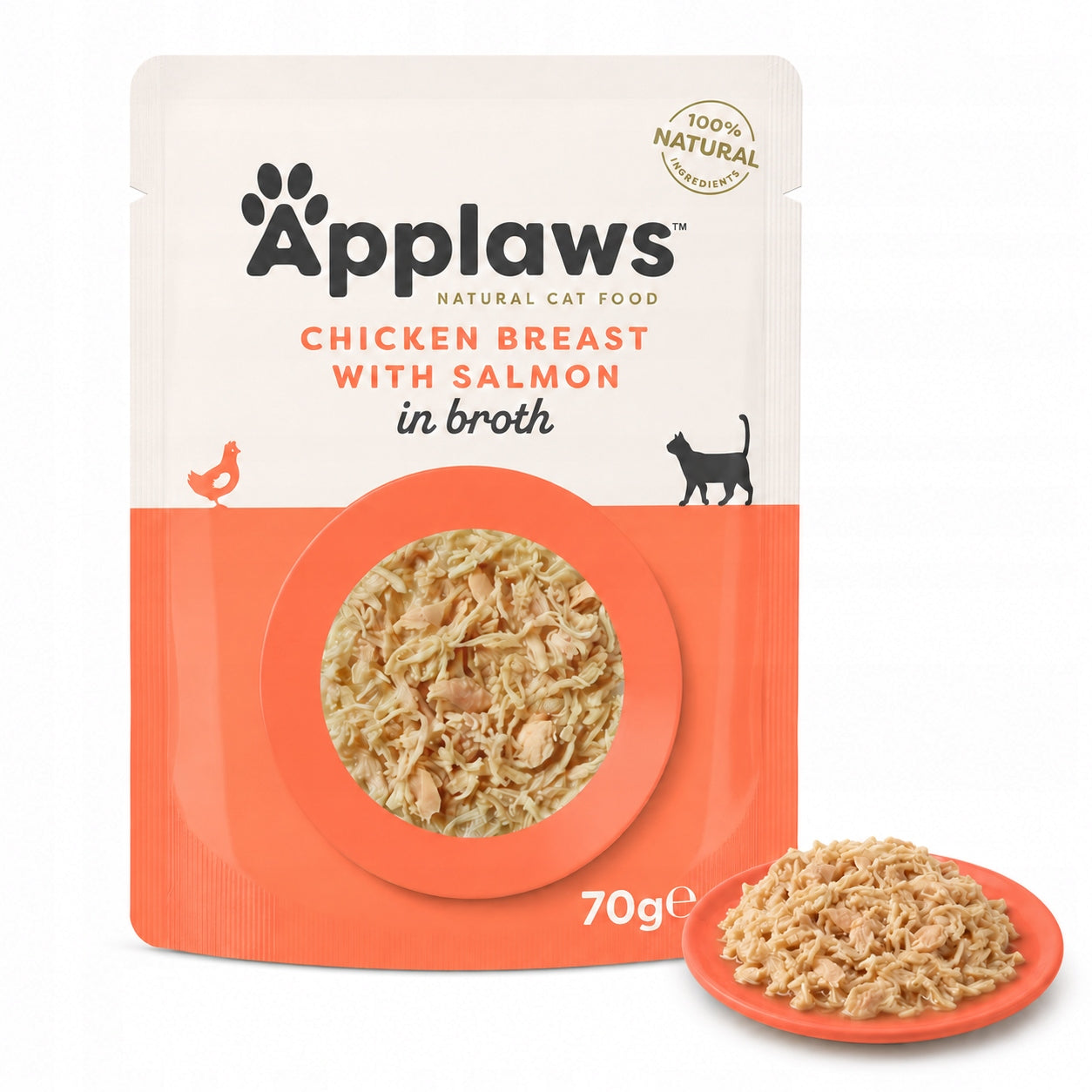 Wet cat food Applaws Cat Chicken with Salmon in broth sachet 70g