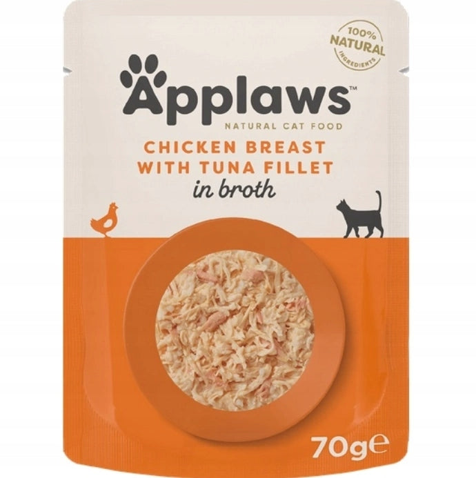 Wet cat food Applaws Chicken with Tuna in broth sachet 70g Brand Applaws