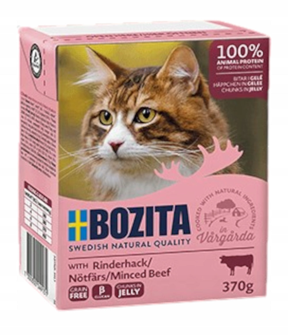 Wet cat food BOZITA Meat pieces with beef in jelly 370g