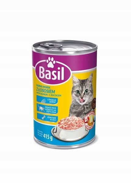 Wet cat food Basil salmon can 0,415 kg Packaging status original