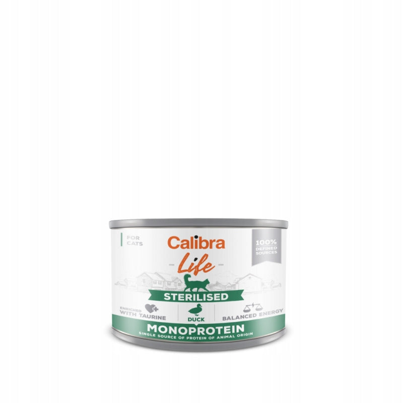 Wet cat food Calibra Sterilised DUCK 200g