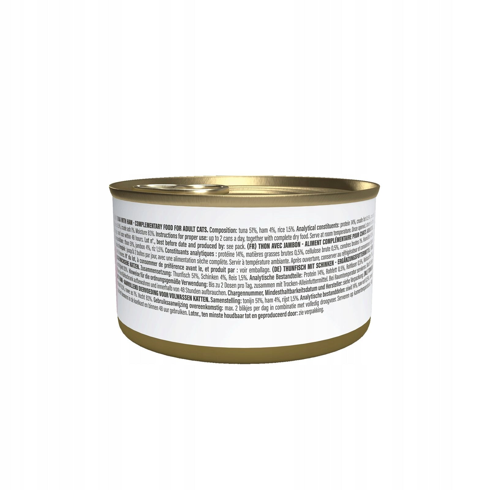 Wet cat food Complements Schesir tuna with ham broth can 70g Packaging status original